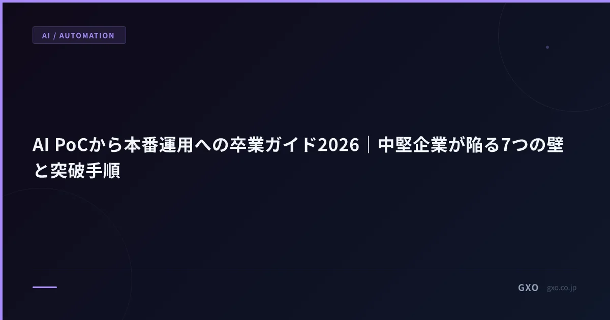 AI PoCから本番運用への卒業ガイド2026｜中堅企業が陥る7つの壁と突破手順
