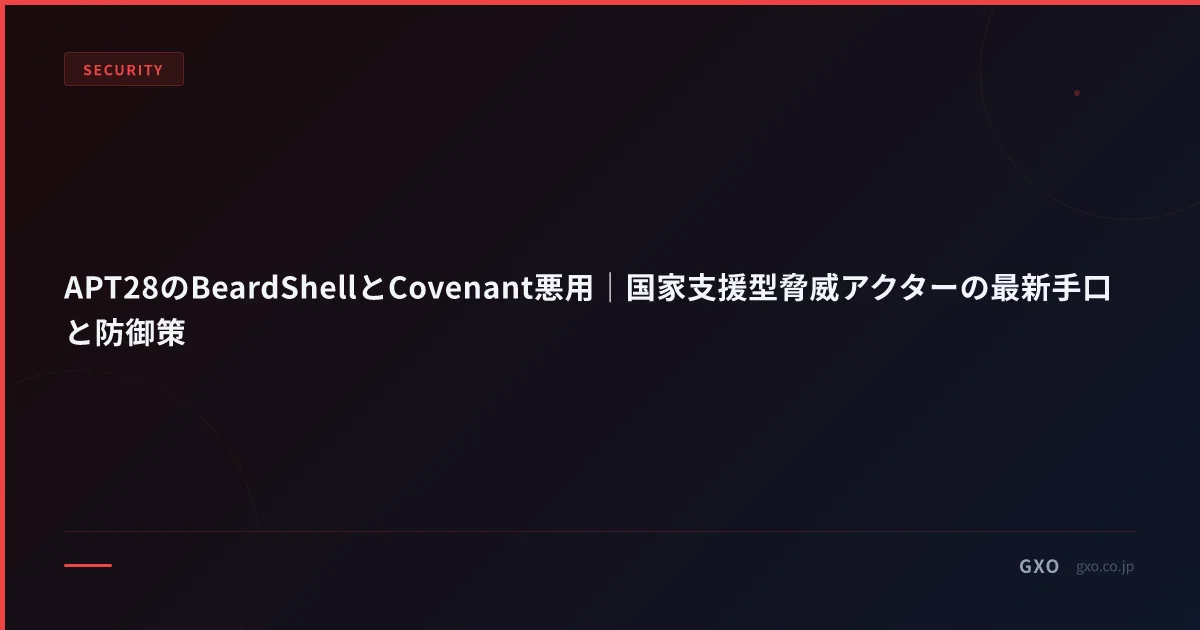 APT28のBeardShellとCovenant悪用｜国家支援型脅威アクターの最新手口と防御策