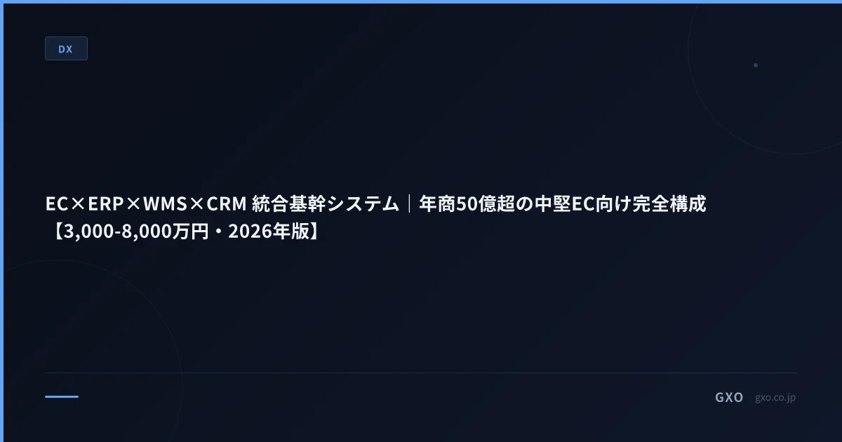 EC×ERP×WMS×CRM 統合基幹システム｜中堅EC向け完全構成【3,000-8,000万円・2026年版】