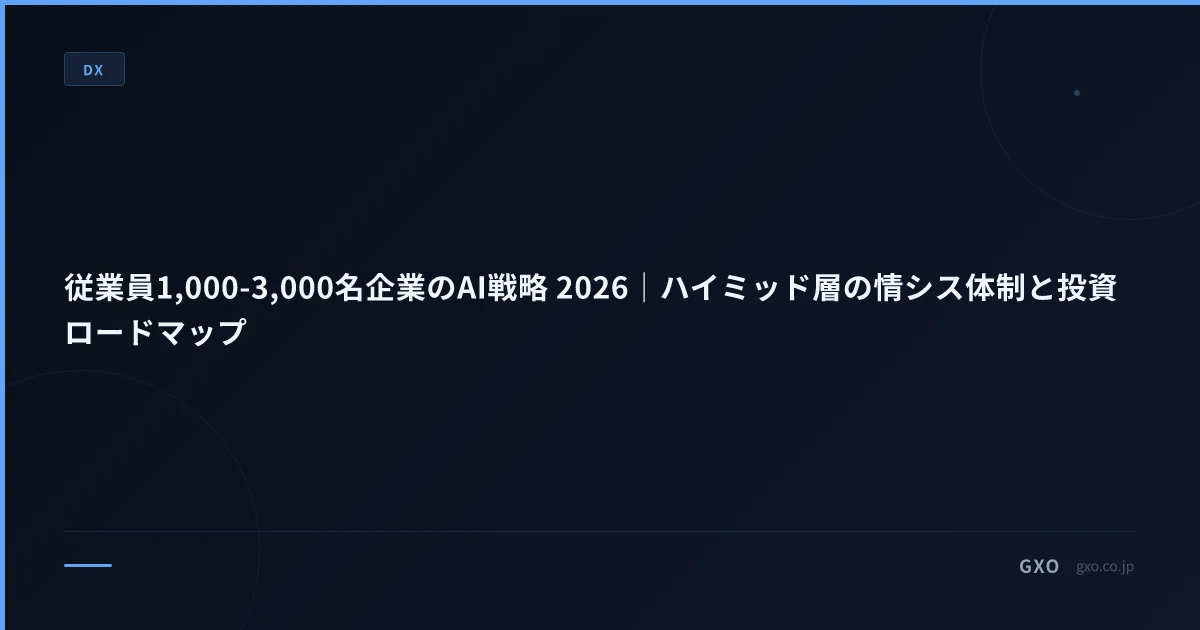 従業員1,000-3,000名企業のAI戦略 2026｜ハイミッド層の情シス体制と投資ロードマップ