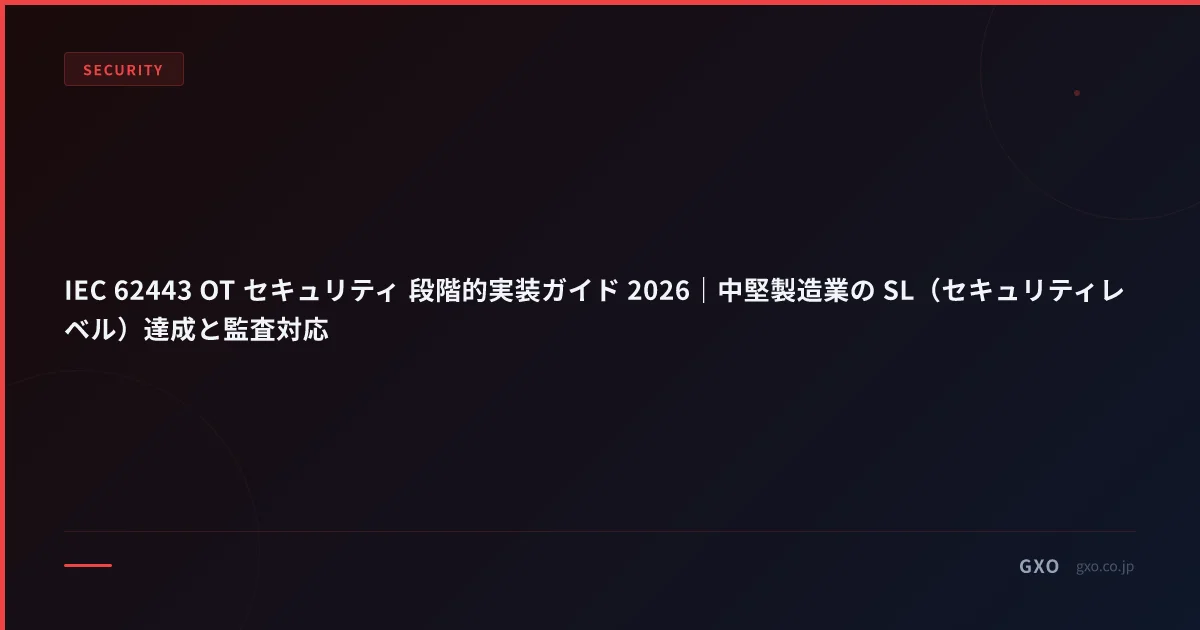 IEC 62443 OT セキュリティ 段階的実装ガイド 2026｜中堅製造業の SL（セキュリティレベル）達成と監査対応