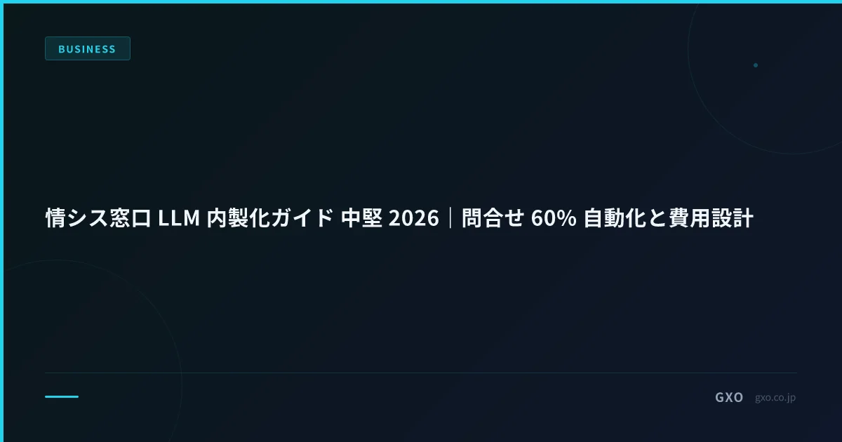 情シス窓口 LLM 内製化ガイド 中堅 2026｜問合せ 60% 自動化と費用設計