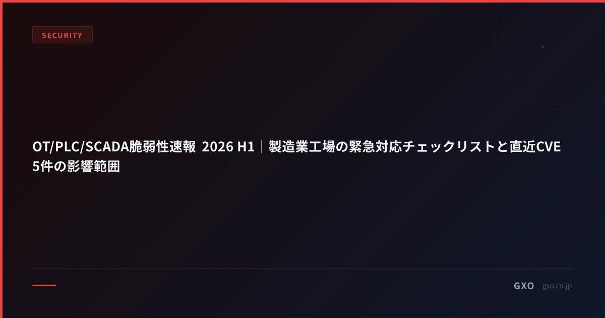 OT/PLC/SCADA 脆弱性対応＋予防的設計ガイド 2026 H1｜エアギャップ・IEC 62443 段階実装・緊急対応チェックリスト
