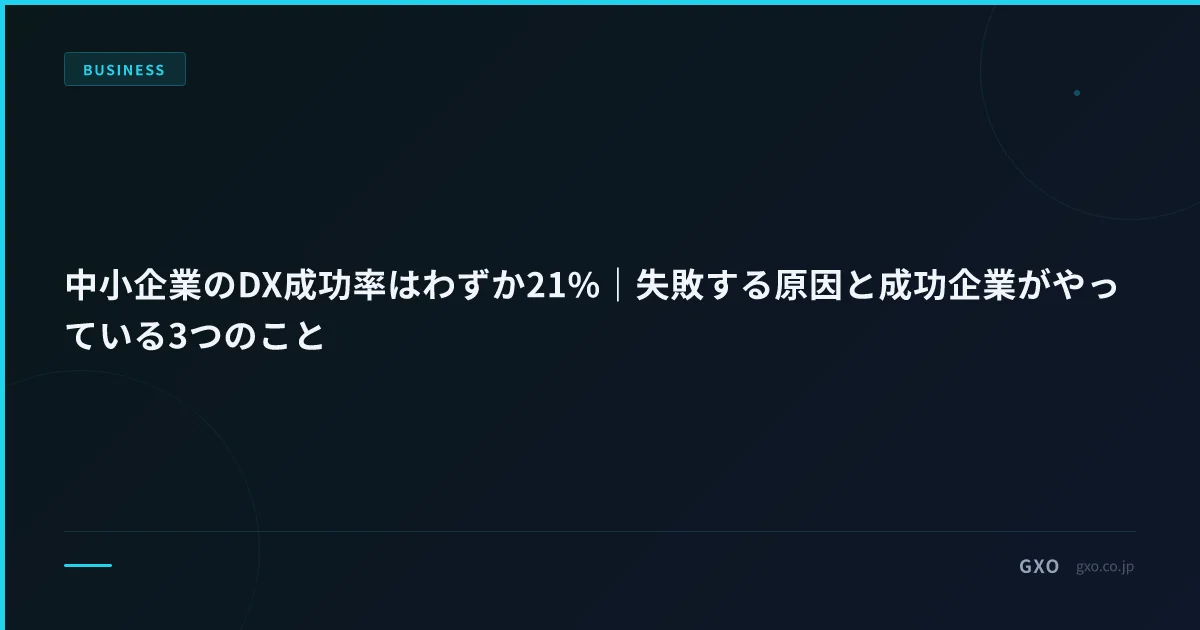 中小企業のDX成功率はわずか21%｜失敗する原因と成功企業がやっている3つのこと