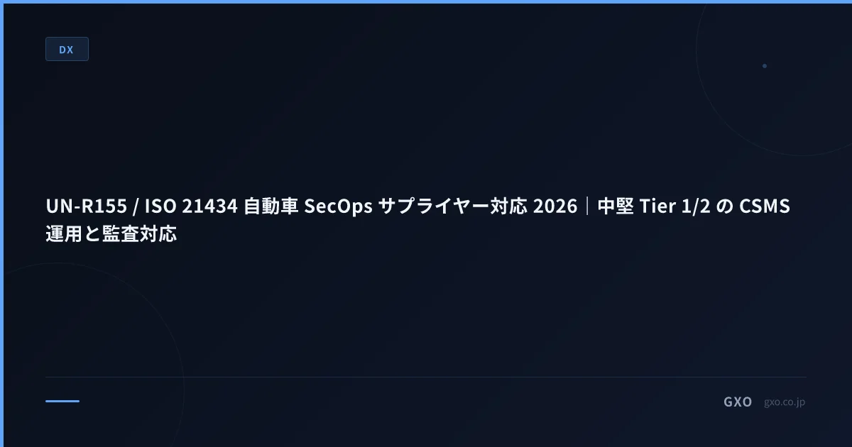 UN-R155 / ISO 21434 自動車 SecOps サプライヤー対応 2026｜中堅 Tier 1/2 の CSMS 運用と監査対応