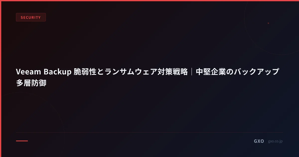 Veeam Backup 脆弱性とランサムウェア対策戦略｜中堅企業のバックアップ多層防御