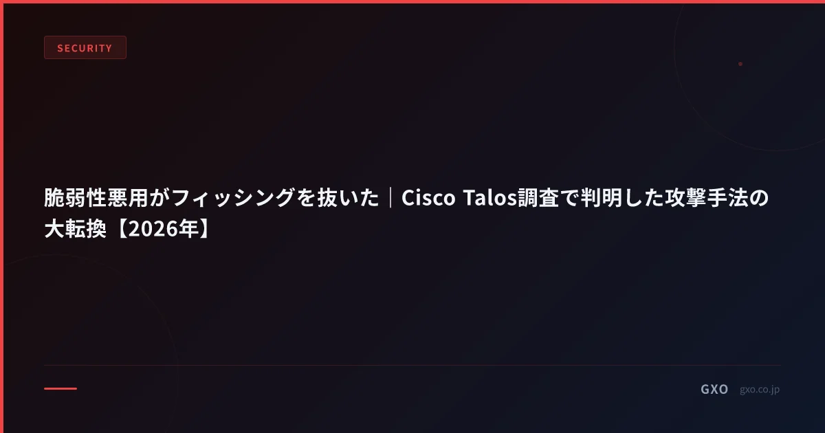 脆弱性悪用がフィッシングを抜いた｜Cisco Talos調査で判明した攻撃手法の大転換【2026年】