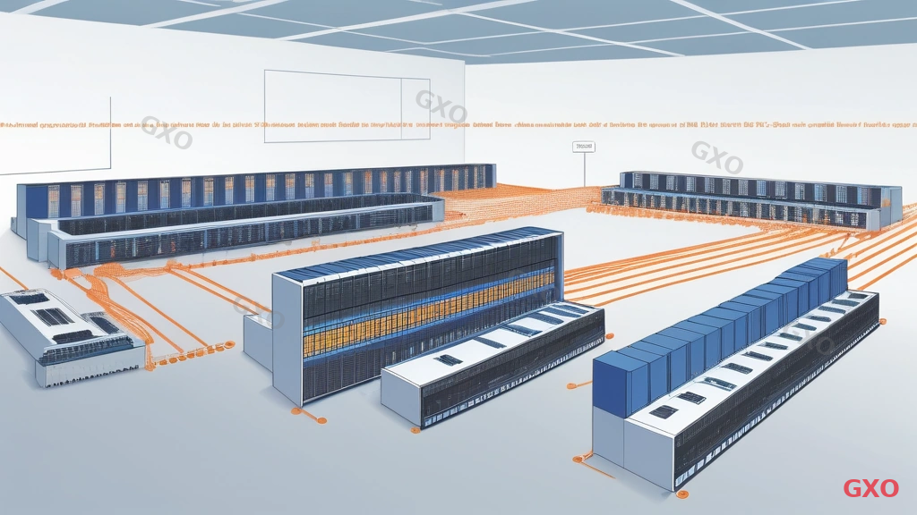 Technical diagram illustrating network switch port configurations for different office sizes. Left side shows a small office with 24-port switch, right side shows a larger floor with 48-port switch. Uplink connections labeled 1G and 10G. Color-coded cables showing data ports in blue and uplinks in orange. Clean line art style with annotations.