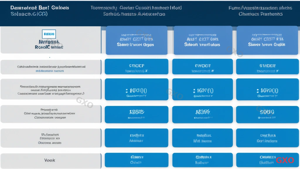 Professional comparison chart showing four network switch vendors side by side: Cisco Catalyst 9200L, Aruba CX series, Juniper EX series, and Panasonic Switch-M series. Comparison categories include manageability, cost, support, stack capability, and cloud management. Star ratings or bar graphs for each category. Clean business presentation style with each vendor in a distinct color column.