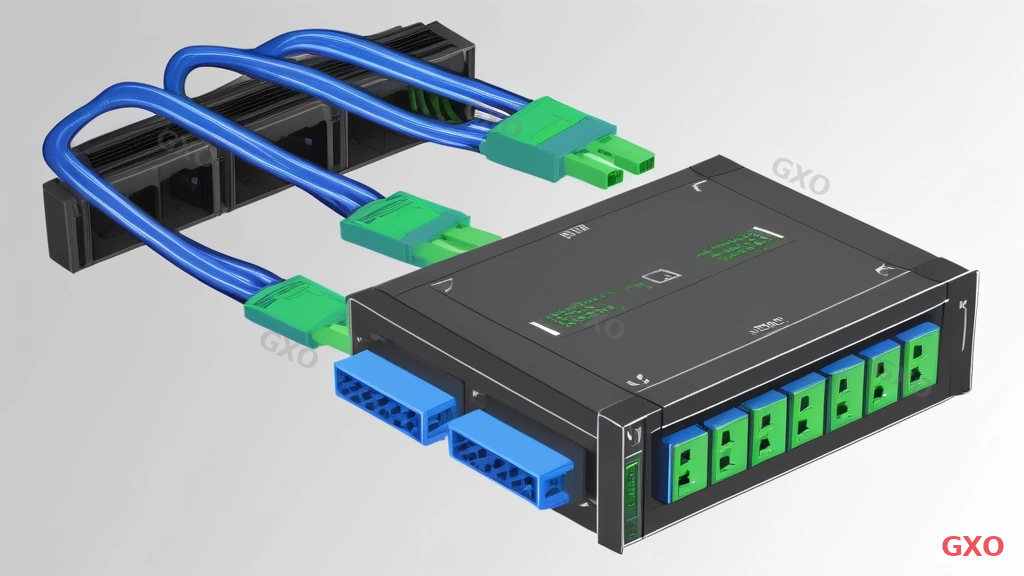 Technical diagram showing a server with dual power supply units (PSU-1 and PSU-2) connected to two separate PDUs. PSU-1 connects to PDU-A (blue cable, A-system), PSU-2 connects to PDU-B (green cable, B-system). Server internal load balancing between two PSUs is indicated. Warning symbol on incorrect single-PDU connection. Clean technical style with clear cable routing.