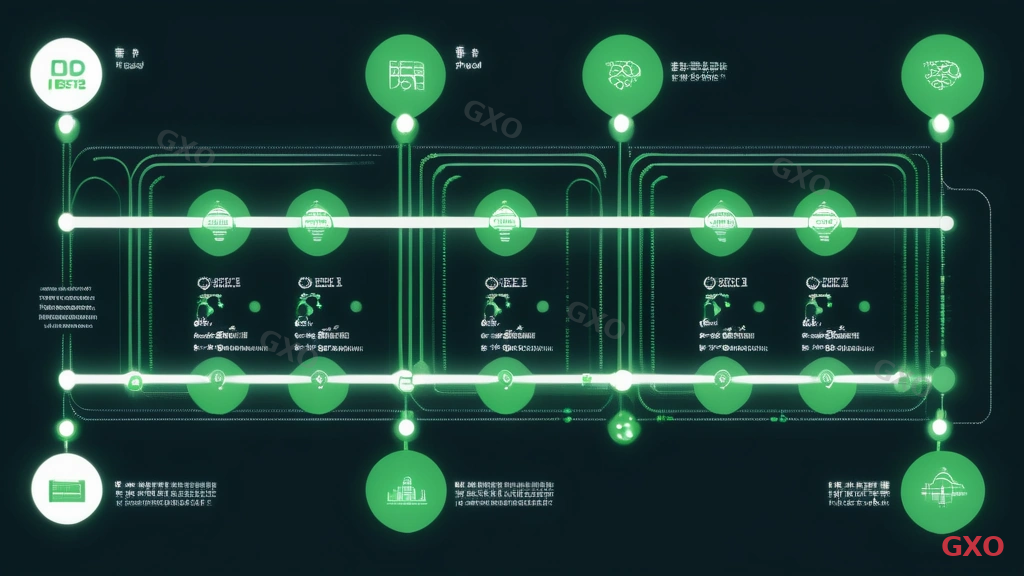 Technical diagram showing the migration process from existing 1Gbps line to 10Gbps FLET'S Hikari Cross. Timeline with parallel operation period highlighted in green. Old line and new line shown as parallel paths converging at switchover point. Warning icons for IP address change and DNS update. Japanese labels with clean corporate design.