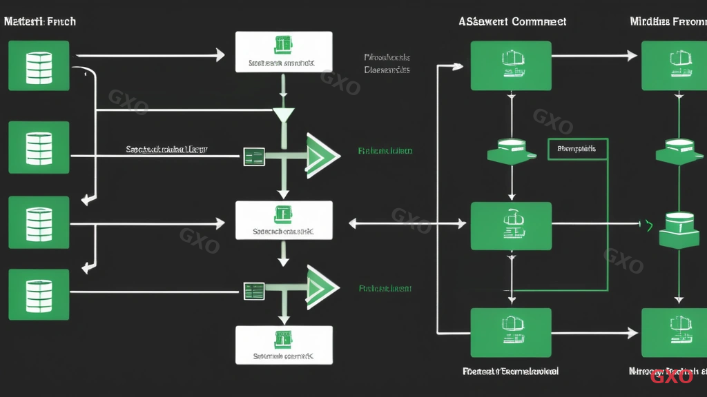 Technical diagram showing two parallel data transfer workflows. Left side: file transfer using rsync with SSH tunnel, showing source server connected to destination server with progress indicator. Right side: database migration using mysqldump export and mysql import commands, with data integrity verification step. Dark background with green terminal-style text and flow arrows.