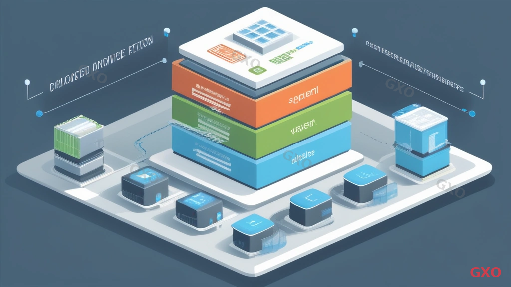 Clean modern illustration showing a layered stack diagram of server environment setup. Bottom layer: OS (Linux), then Web Server (Apache/Nginx), Database (MySQL), Programming Language (PHP/Python), and top layer: Application. Each layer has a gear icon and brief setup notes. Arrows showing installation order from bottom to top. Light blue and gray color palette.