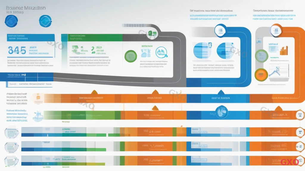 Professional infographic showing a 3-year IT investment roadmap timeline. Year 1 (blue): infrastructure modernization and security. Year 2 (green): business process automation and data integration. Year 3 (orange): AI adoption and digital services. Each year has 2-3 milestone markers with icons. A budget bar chart runs parallel below the timeline showing annual investment amounts. Clean white background with subtle grid, modern corporate infographic style. Conveying phased and strategic IT investment planning over multiple years.