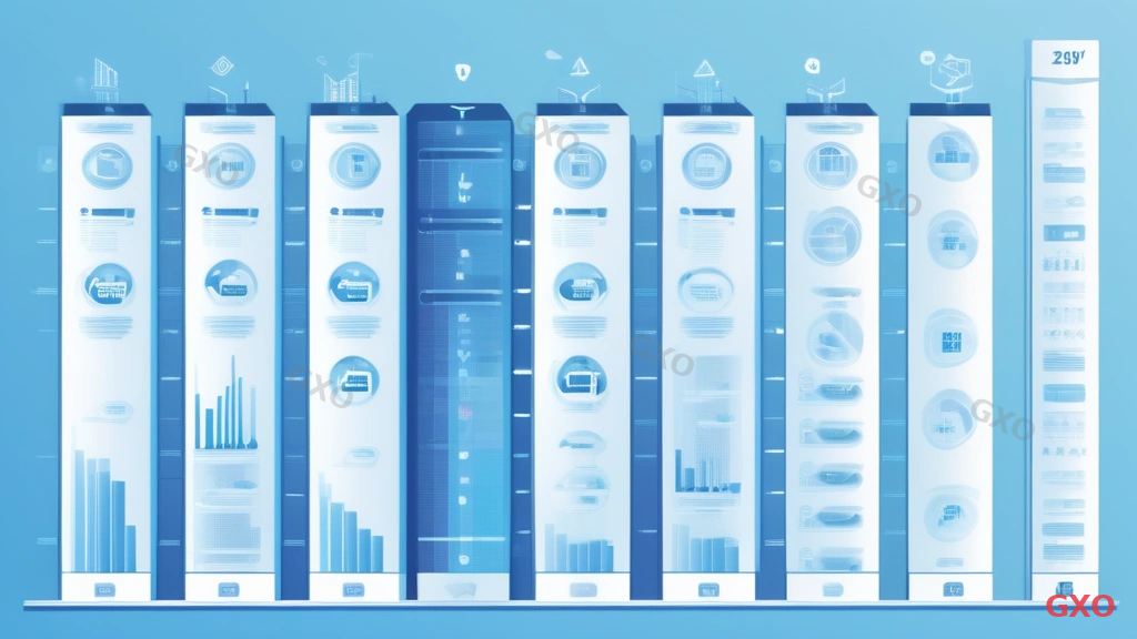 Clean modern illustration showing server growth timeline: Year 1 with 2 tower servers, Year 3 with migration to a half-filled rack, Year 5 with a full 42U rack. Upward growth arrows connecting each phase. Small icons showing business growth indicators alongside. Light blue background, timeline infographic style, professional and forward-looking atmosphere.