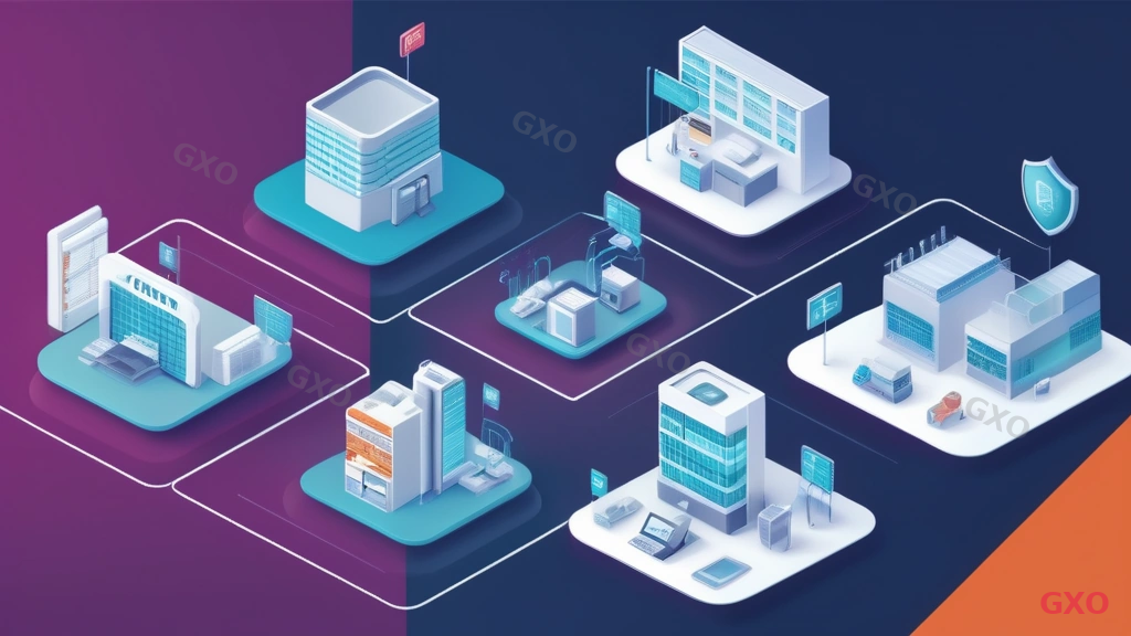 Clean modern illustration showing four industry use cases for UTM deployment arranged in quadrants. Top-left: Manufacturing (factory icon with connected IoT devices protected by UTM shield), Top-right: Healthcare (hospital icon with patient data protection), Bottom-left: Financial services (bank icon with transaction security), Bottom-right: Retail (store icon with POS system protection). Each quadrant shows the specific security challenge and UTM solution. Professional corporate style with distinct color coding per industry.