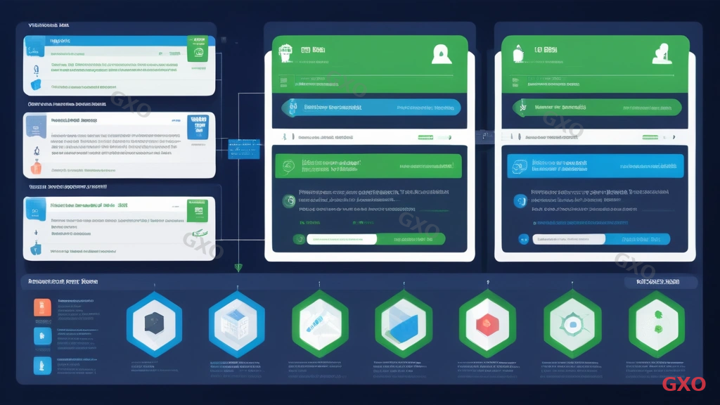 Professional infographic showing web filtering and application control features. Top section shows URL categories (business, social media, gambling, malware sites) with allow/block indicators. Bottom section shows application-level control with icons for messaging apps, cloud storage, streaming services, and business tools, each with bandwidth allocation sliders. A policy configuration panel on the right side. Clean corporate design with blue, green (allowed) and red (blocked) color coding.