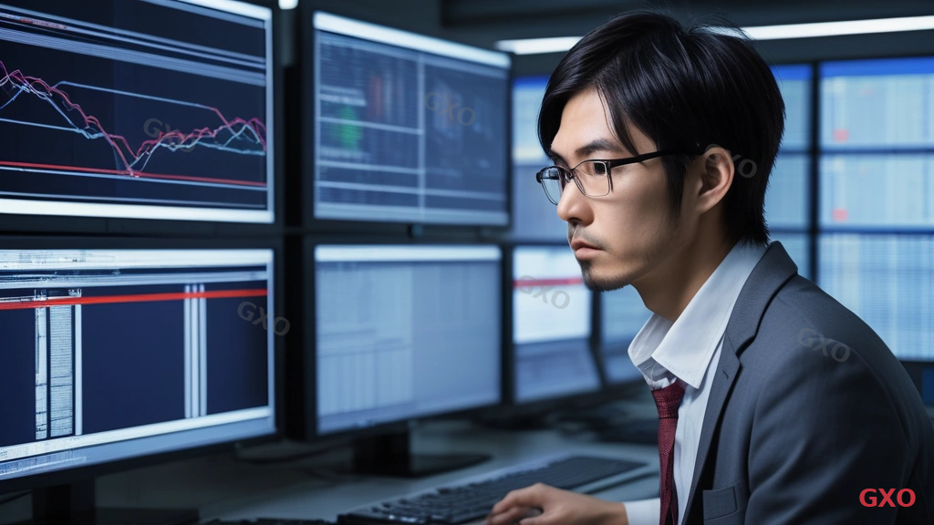 Photo-realistic image of a Japanese IT engineer (male, mid-30s, wearing casual business attire) looking concerned while examining network monitoring screens showing alert warnings. Three screens showing different error patterns: single carrier failure, slow failover, and excessive management overhead. Dimly lit network operations center with ambient screen glow. Highlighting common mistakes in redundancy planning.