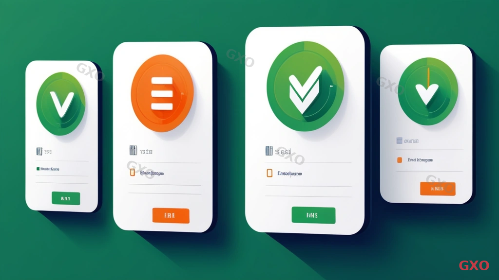 Clean modern illustration of a decision-making checklist card. Five sections arranged vertically, each with a checkbox: Internet Speed (gauge icon), User Count (people icon), Security Requirements (shield icon), Budget (yen symbol icon), Future Scalability (growth arrow icon). Each section has a brief criterion description. A large green checkmark overlay if all criteria met, or orange warning if some don't match. Professional card-style design with rounded corners and subtle shadows.