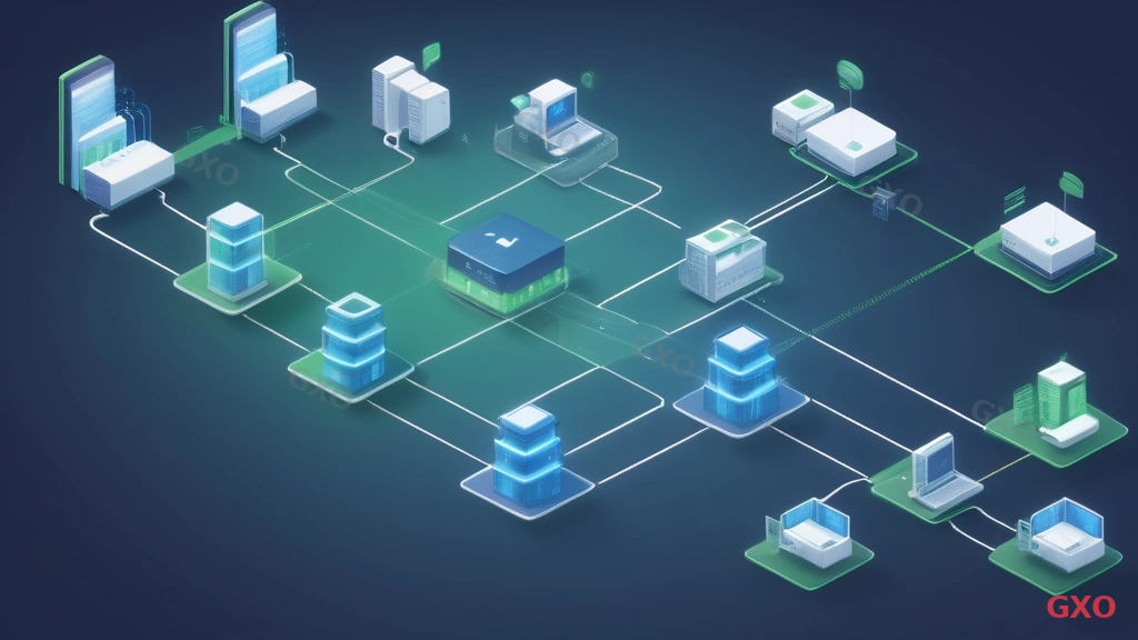 Clean modern illustration showing SD-WAN network topology. Center shows FortiGate 80F device connected to two ISP clouds (ISP-A and ISP-B) via two WAN ports. From the device, multiple application icons flow to appropriate links: video conferencing to high-bandwidth link, email to cost-effective link. Quality metrics (latency, jitter, packet loss) shown as small gauges beside each link. Office building on left, cloud services on right. Blue and green color scheme.