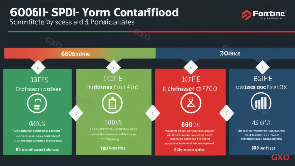 Professional infographic comparing FortiGate 60F and 80F side by side. Two device illustrations at top. Below, a comparison table with color-coded bars: green for 80F advantages, gray for 60F. Key metrics compared: Threat Protection (700 vs 900 Mbps), Concurrent Sessions (700K vs 1.5M), New Sessions/sec (35K vs 45K), SSL Inspection (630 vs 715 Mbps), SFP ports (0 vs 2). Clean modern design with Fortinet-inspired red and dark blue color palette.