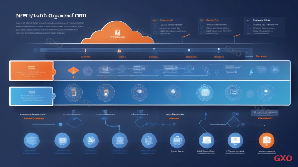 Clean modern illustration showing the evolution of network firewalls from traditional packet filtering to next-generation firewall with application control, IPS, and SSL inspection capabilities. Diagram style with three layers: legacy firewall at bottom, UTM in middle, NGFW at top. Blue and white color scheme with subtle orange highlights on key features. Professional infographic style suitable for B2B audience.