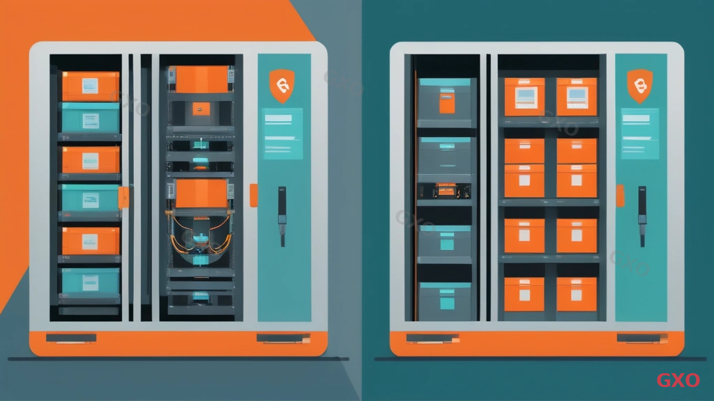 Clean modern illustration showing the concept of third-party maintenance service. Central image of a server rack with a protective shield icon from a non-manufacturer service provider. Comparison layout: left side shows manufacturer support ending (crossed out logo), right side shows third-party provider stepping in with tools and spare parts. Icons for cost savings (piggy bank), continued operation (gear turning), and time extension (hourglass). Warm professional color palette with orange and teal accents.