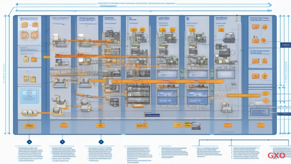 Technical network diagram showing OT and IT network separation in a manufacturing facility, Purdue model layers from Level 0 production floor through Level 3 site operations to Level 4-5 enterprise network, DMZ zone clearly marked between OT and IT segments, firewall icons at boundaries, VLAN segments color-coded, data flow arrows showing controlled communication paths, professional network architecture blueprint style