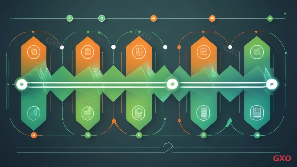 Clean modern illustration showing a server migration timeline with two parallel paths. Top path shows 'Old Server Environment' gradually reducing load. Bottom path shows 'New Server Environment' gradually increasing load. A switch mechanism in the center represents the cutover point. Rollback arrow points backward from the cutover point. Icons show data synchronization, DNS switching, and monitoring dashboard. Green arrows indicate forward progress, orange arrows indicate rollback path. Professional technical diagram style.