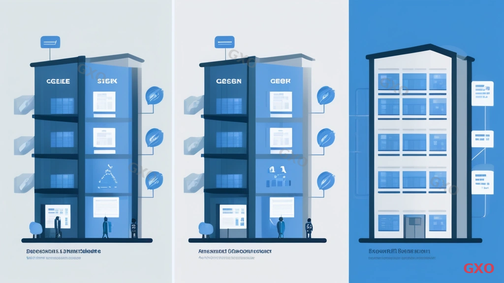 Professional infographic comparing three types of server construction outsourcing vendors side by side. Three columns labeled 'SIer', 'Specialized Vendor', and 'Freelance'. Each column shows icons for team size, project scale suitability, cost level, and support depth. SIer shown with large building icon, Vendor with server rack icon, Freelance with individual person icon. Comparison arrows and check marks highlight differences. Clean corporate blue and gray color palette.