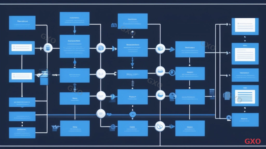 Technical diagram showing a testing and verification workflow for server construction. Flow starts from 'Unit Testing' moving to 'Integration Testing', then 'Performance Testing', 'Security Testing', and finally 'Acceptance Testing'. Each stage has specific checklist items displayed in callout boxes. Pass/fail indicators shown at each stage. Clean technical style with blue flow arrows on white background with subtle grid pattern.