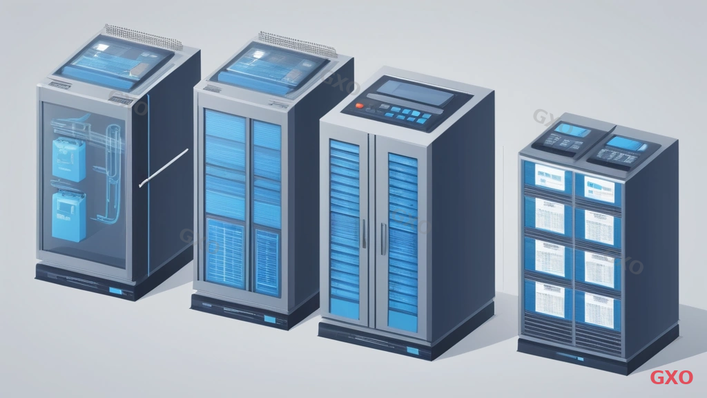 Professional checklist infographic for server room infrastructure. Three sections: Cooling System (air conditioning icon, 4 items), Floor Loading (weight scale icon, 3 items), Network Cabling (ethernet cable icon, 4 items). Each item with checkbox, criteria description, and priority indicator (high/medium/low). Clean layout with section dividers, suitable for printing as A4 document. Blue and gray corporate color scheme.