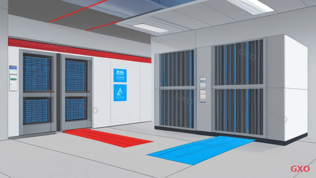 Comparison illustration of two server room cooling methods. Left side: precision air conditioning with raised floor, showing air flow from under-floor plenum through perforated tiles to server rack intakes. Right side: ceiling-mounted cooling unit with downward airflow ducting. Both diagrams show air circulation paths with blue (cold) and red (hot) arrows. Labels in clean sans-serif font. Split-view technical illustration style with light gray background.