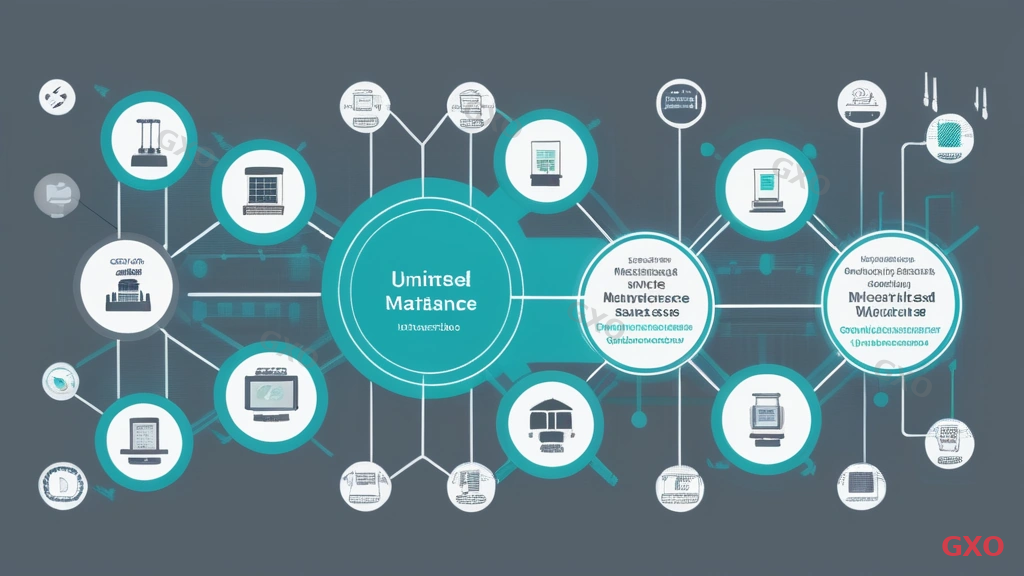 Technical diagram showing multi-vendor hardware maintenance consolidation concept. Central hub labeled 'Unified Maintenance Management' connected to multiple vendor logos represented as generic server icons (HPE highlighted, plus 2-3 other vendor servers in gray). Arrows flowing from individual vendor contracts to a single consolidated contract. Benefits listed: single point of contact, unified SLA, simplified billing. Clean diagram style with blue connecting lines and organized layout.